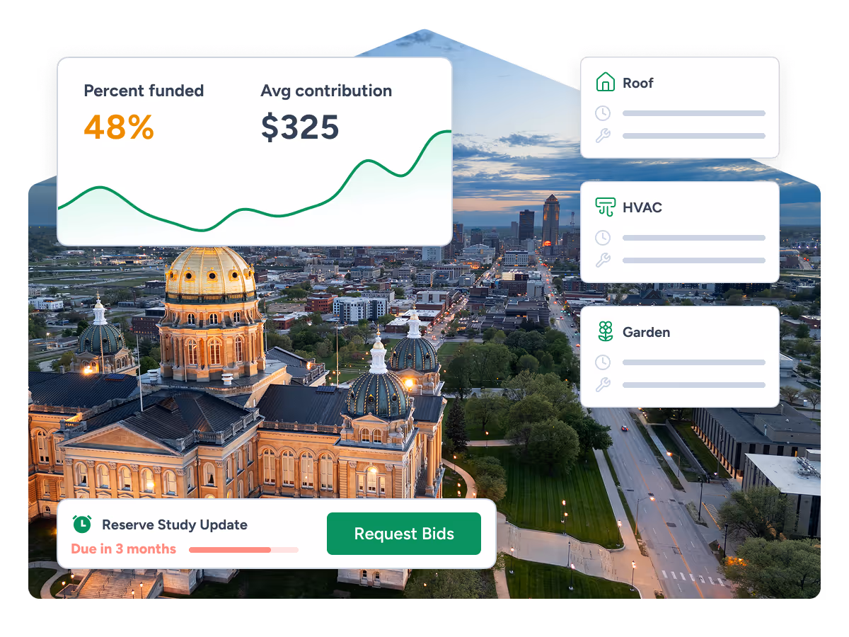 PropFusion reserve study services for Iowa HOA and condo communities