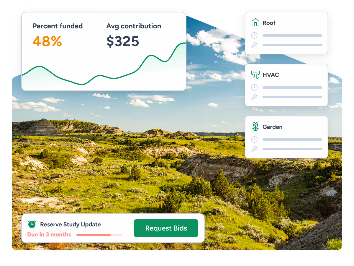 PropFusion reserve study services for North Dakota HOA and condo communities